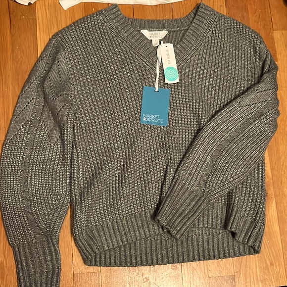 NWT Market & Spruce Kennedy Pointelle Sweater - Picture 2 of 5